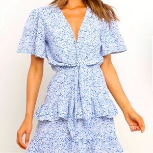 petal & pup floral blue dress